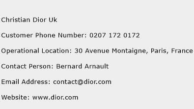 Dior customer service phone number